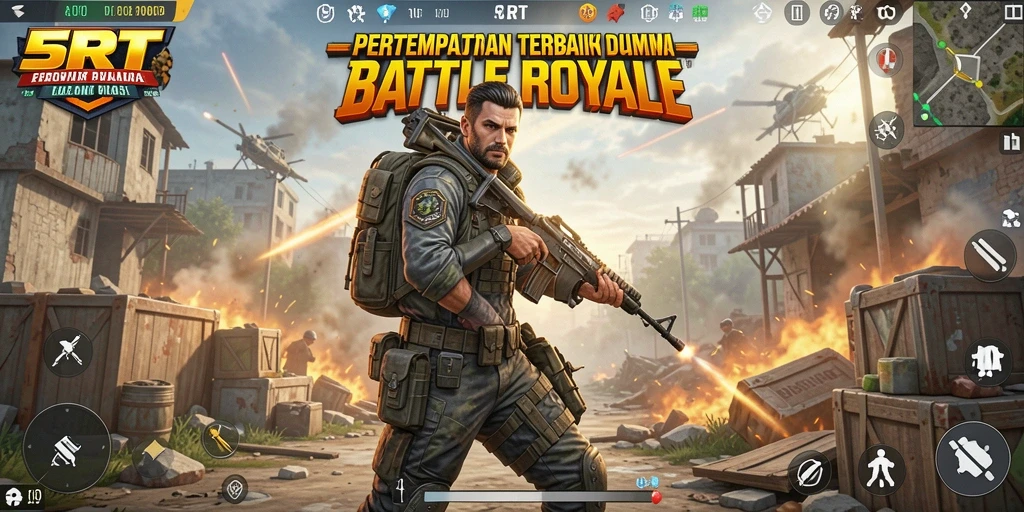 Gambaran utama gameplay Battle Royale di 5RT yang seru dan memacu adrenalin.