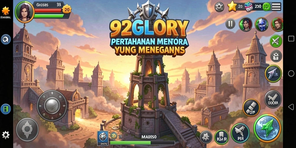 Tampilan menarik dari gameplay 92GLORY dalam Tower Defense.