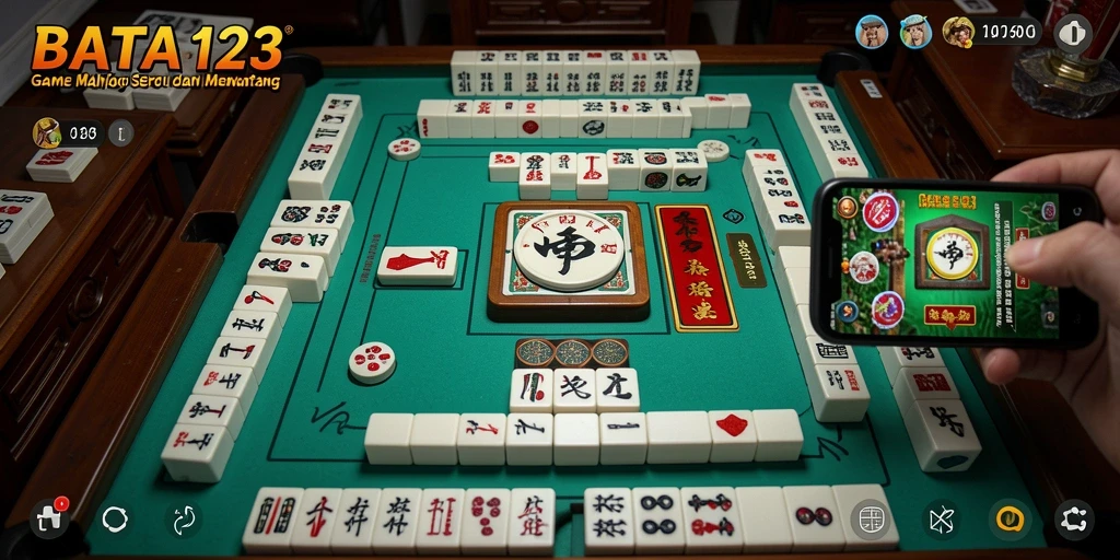 Tampilan gameplay menawan dari BATA123 yang menunjukkan papan Mahjong.