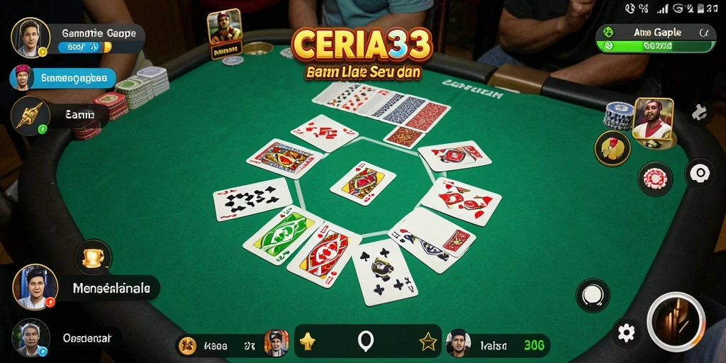 Screenshot CERIA33 menampilkan momen seru dalam permainan Gaple.