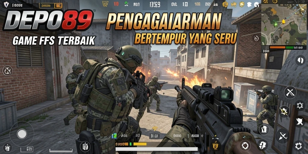 Tampilan gameplay intens dan seru di DEPO89 yang menampilkan aksi tembak-menembak.