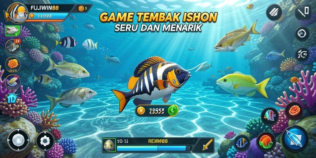 Gameplay penuh aksi dalam FUJIWIN88 yang menembak ikan.