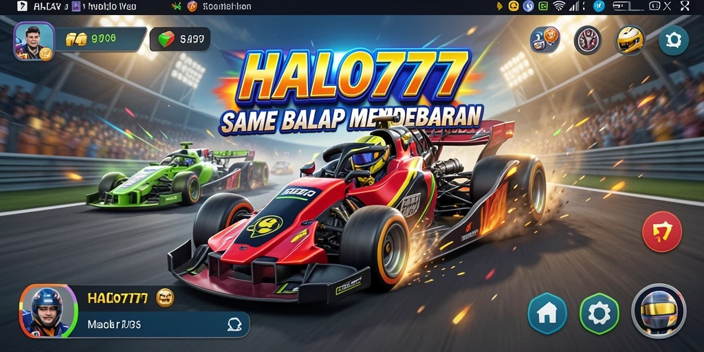 Screenshot dari gameplay balap seru di HALO777.