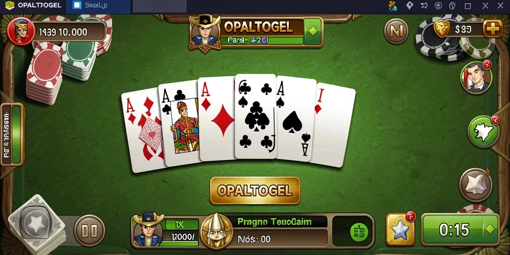 Tampilan gameplay menarik dari OPALTOGEL dengan suasana bermain Domino.