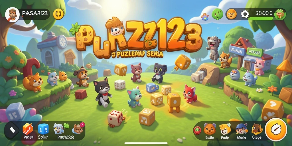 Tampilan gameplay PASAR123 yang memukau dan menantang puzzle.