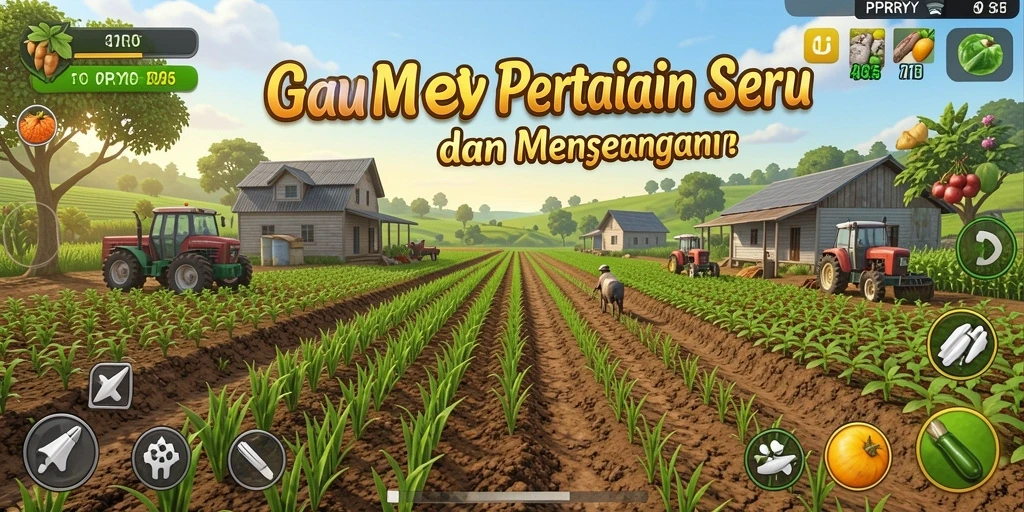 Tampilan gameplay seru di PPRRYY saat bercocok tanam.