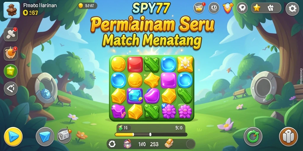 Tampilan gameplay seru SPY77 dalam genre Match-3.