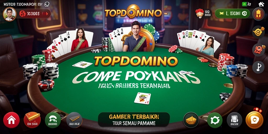 Tampilan screenshot utama TOPDOMINO yang menampilkan gameplay intens dan seru.
