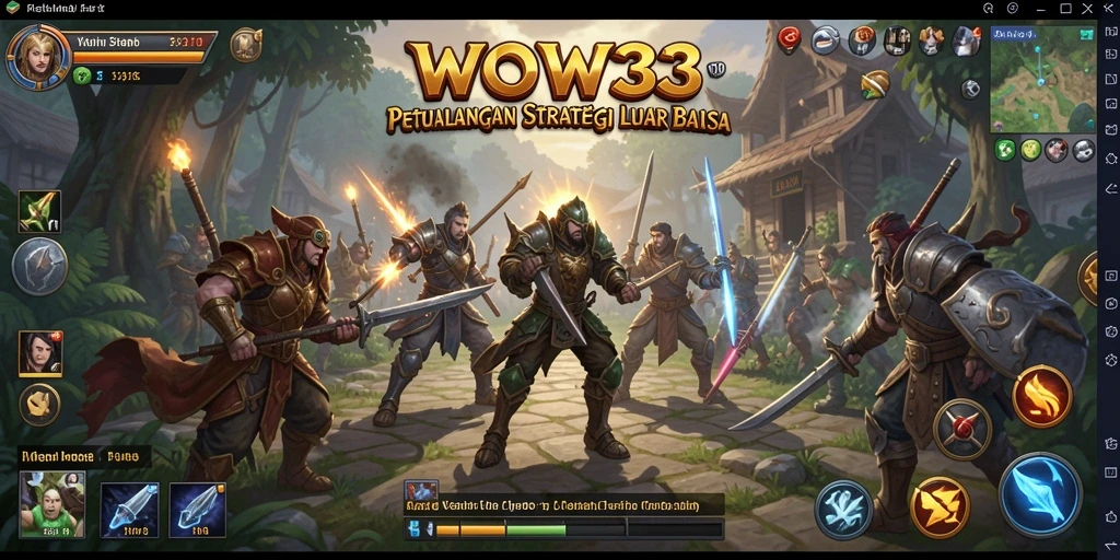 Screenshot WOW33 menampilkan aksi strategi hebat dalam permainan SLG.