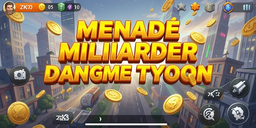 Screenshot ZK7 menampilkan gameplay Tycoon yang dinamis dan penuh warna.